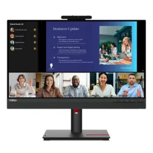 Lenovo ThinkVision T24v-30 Conferencing Monitor, 23.8" IPS FHD Display, 75Hz Refresh Rate, 4ms (Extreme Mode) / 6ms (Normal Mode) Response Time, Built-In 3W x2 Speaker, Black | 63D8MAT3UK