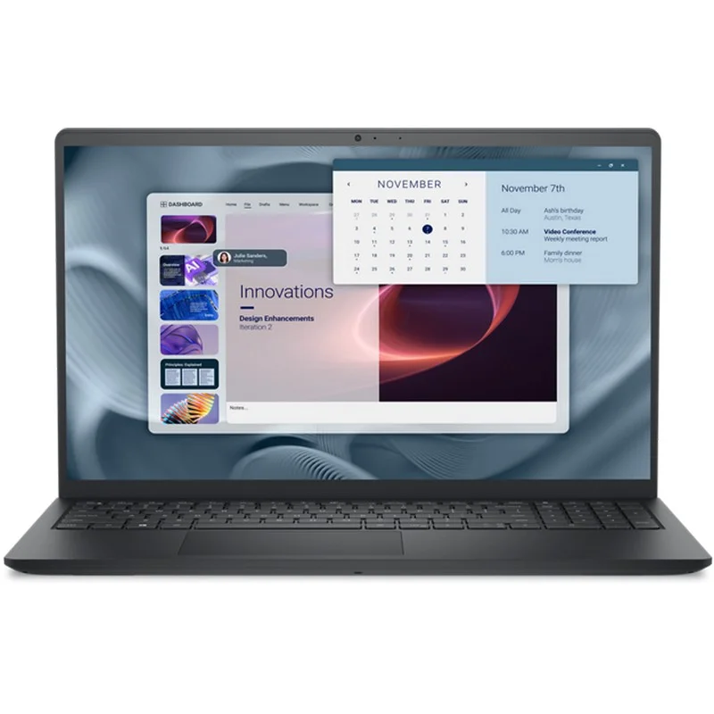 notebook-pv15250-nt-laptop-bk-plastic-gallery-1 لابتوب ديل برو 15 إسينشال PV15250 بمعالج إنتل كور i7-1355U، ذاكرة 16 جيجابايت، قرص تخزين SSD بسعة 512 جيجابايت، نظام DOS، لون فضي، شاشة 15 بوصة - الصورة 1